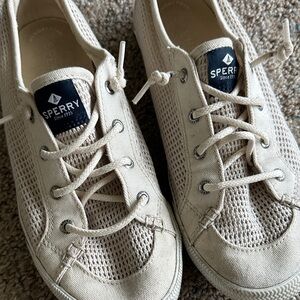Sperry Off-White Canvas Lace-Up Sneakers